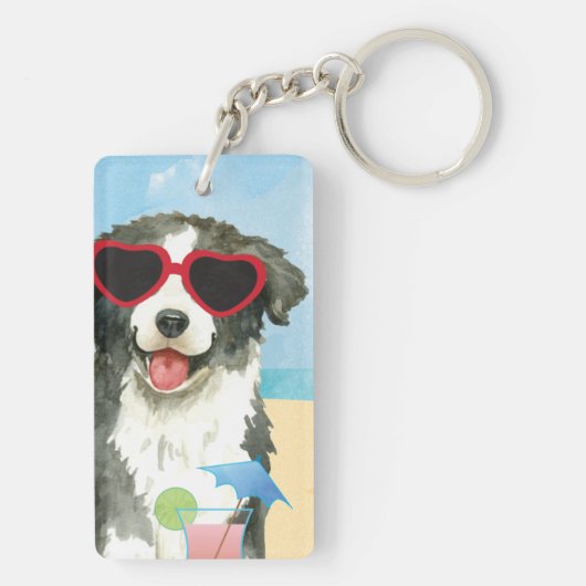 Summer Border Collie Sleutelhanger (achterkant)