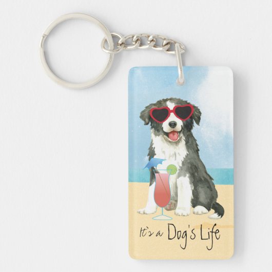 Summer Border Collie Sleutelhanger (Voorkant)