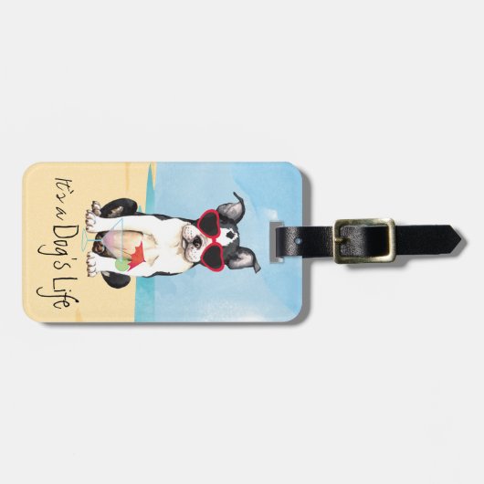 Summer Boston Terrier Bagagelabel (Voorkant horizontaal)