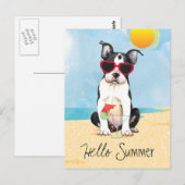 Summer Boston Terrier Briefkaart (Voorkant / Achterkant)