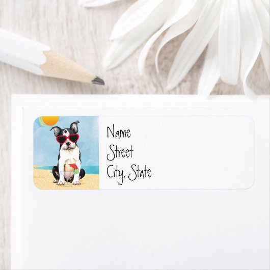 Summer Boston Terrier Etiket (Insitu)