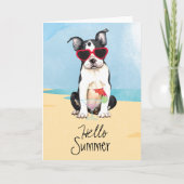 Summer Boston Terrier Kaart (Voorkant)