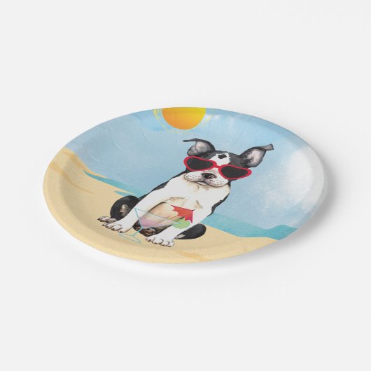 Summer Boston Terrier Papieren Bordje (Gekanteld)