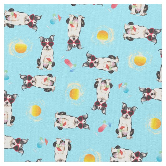 Summer Boston Terrier Stof (Close Up)
