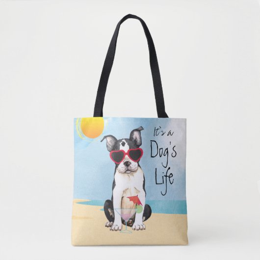 Summer Boston Terrier Tote Bag (Voorkant)