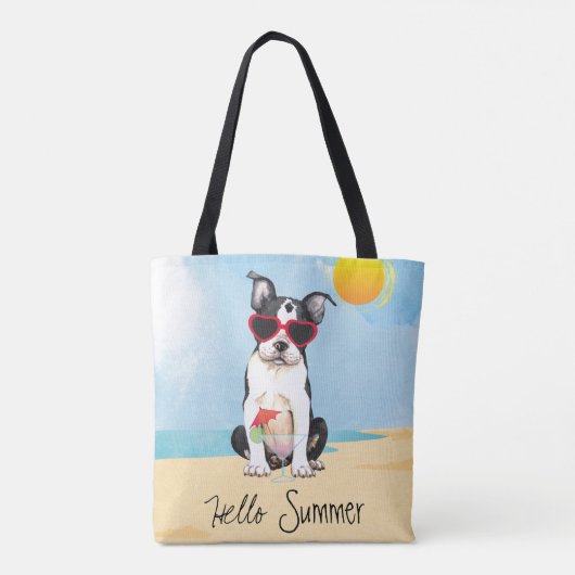 Summer Boston Terrier Tote Bag (Achterkant)