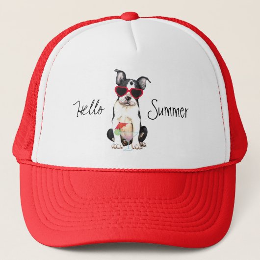 Summer Boston Terrier Trucker Pet (Voorkant)