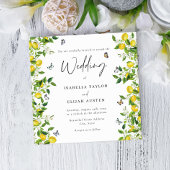 Summer Botanical Lemon Wedding Kaart