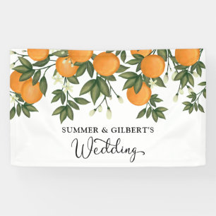 Summer Botanical Oranje Citrus Weduwen Welkom Spandoek