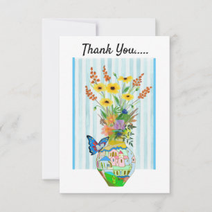 Summer Bouquet Flat - Hartelijk dank Bedankkaart