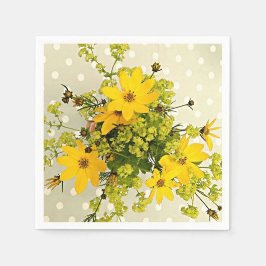 Summer Bouquet, Sunshine Yellow Flowers Servet (Voorkant)