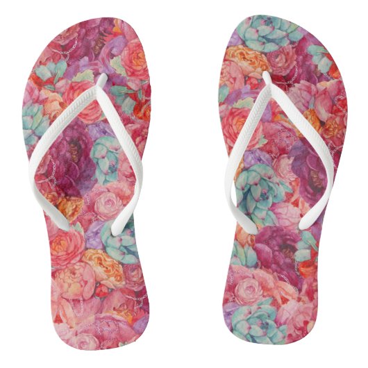 Summer bouquet teenslippers (Voetbed)
