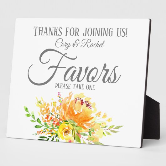 Summer Bouquet Wedding Favors Sign Fotoplaat (Zijkant)