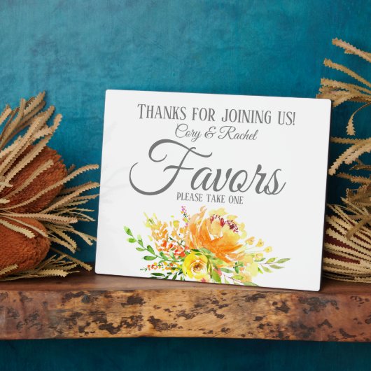  Summer Bouquet Wedding Favors Sign Fotoplaat (Zijkant)