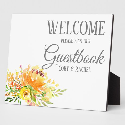 Summer Bouquet Wedding Guestbook Fotoplaat (Zijkant)