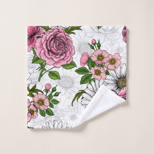 Summer bouquets bad handdoek (Wasdoekje)