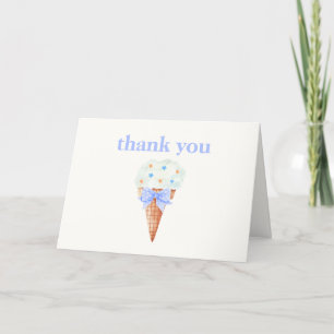 Summer Bow Star Ice Cream Baby shower Bedankkaart