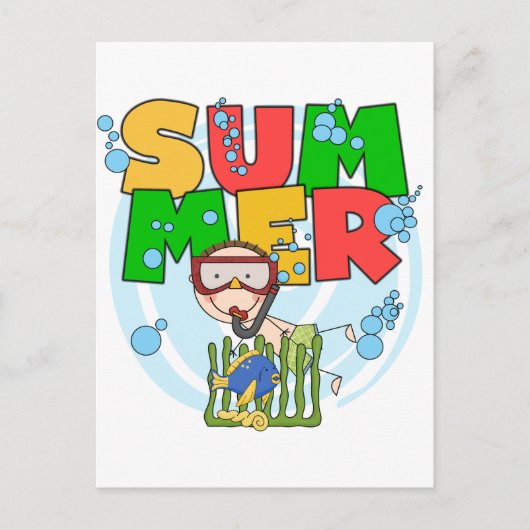 SUMMER - Boy Underwater T-shirts en cadeautjes Briefkaart (Voorkant)