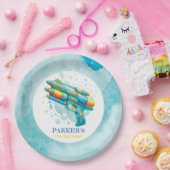 Summer Boy Verjaardag Water Pistool Custom Papieren Bordje (Feest)