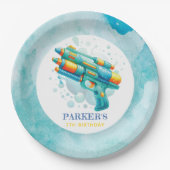 Summer Boy Verjaardag Water Pistool Custom Papieren Bordje (Voorkant)