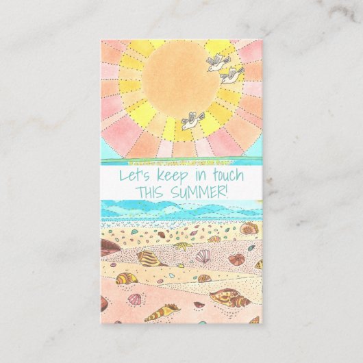 Summer Break Classmates Calling Card Contactkaartje (Voorkant)