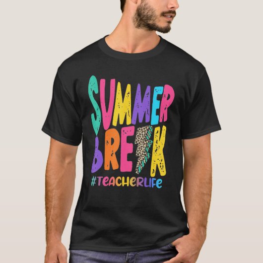 Summer Break Leieronderd Lopard-onderricht T-shirt (Voorkant)