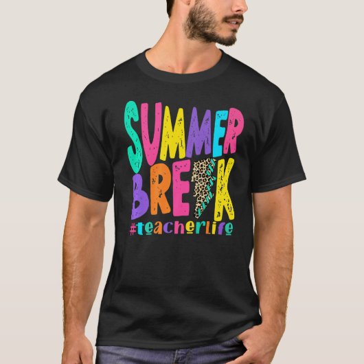 Summer Break Ondernemer Verstoorde Leopard Lightni T-shirt (Voorkant)