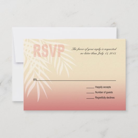 Summer Breeze Beach RSVP | Roze Kaartje (Voorkant)