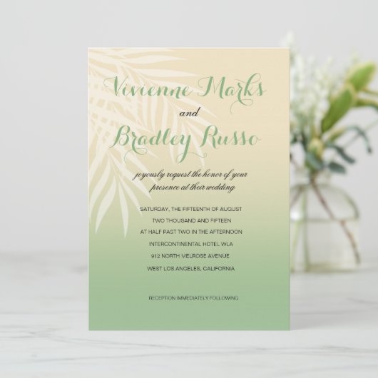 Summer Breeze Beach Wedding | jade Kaart (Staand voorkant)