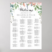Summer Breeze Floral Alfabetical Seat Chart Poster (Voorkant)