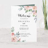 Summer Breeze Floral Calligraphy Folded Wedding Programma (Voorkant)