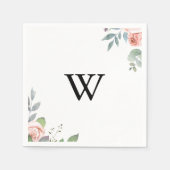 Summer Breeze Floral Calligraphy Monogram Weddensc Servet (Voorkant)