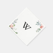 Summer Breeze Floral Calligraphy Monogram Weddensc Servet (Hoek)