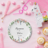 Summer Breeze Floral Calligraphy Wedding Cake Papieren Bordje (Feest)