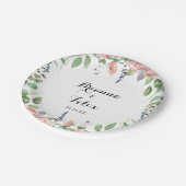 Summer Breeze Floral Calligraphy Wedding Cake Papieren Bordje (Gekanteld)