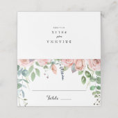 Summer Breeze Floral Calligraphy Wedding Plaatskaartje (Buitenkant ongevouwen)
