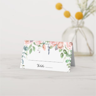 Summer Breeze Floral Calligraphy Wedding Plaatskaartje
