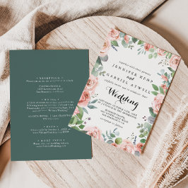 Summer Breeze Floral Front & Back Wedding Kaart