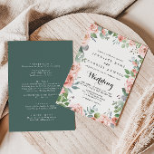 Summer Breeze Floral Front & Back Wedding Kaart