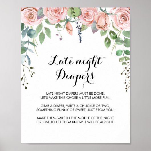 Summer Breeze Floral laat 's nachts diaplasteken Poster (Voorkant)