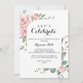 Summer Breeze Floral Let's Celebrate Party Kaart (Voorkant)