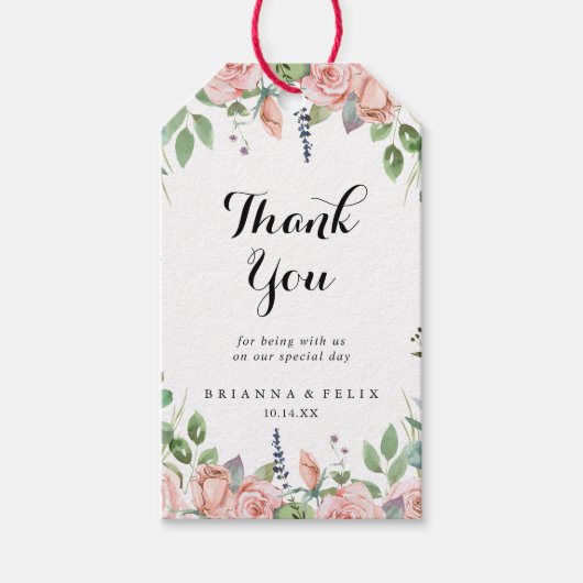 Summer Breeze Floral Weddenschap Bedankt Cadeaulabel (Voorkant)