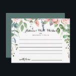 Summer Breeze Floral Weddenschap Card Briefkaart<br><div class="desc">Deze zomer is de bruinachtige bruidsschat-huwelijksadvieskaart perfect voor een ritje. Het ontwerp is voorzien van roze, stompe, paarse handbeschilderde rozen met waterverf en groene bladeren. Deze kaarten zijn perfect voor een bruiloft, vrijgezellenfeest, baby shower, graduatiedag en nog veel meer. Pas de kaarten aan met de namen van de bruid en...</div>