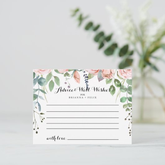 Summer Breeze Floral Weddenschap Card Briefkaart (Staand voorkant)