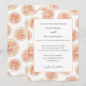 Summer Breeze Grapefruit Bruiloft Kaart (Voorkant / Achterkant)