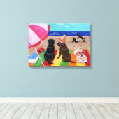 Summer Breeze Labradors schilderen Canvas Afdruk (Insitu (Houten vloer))