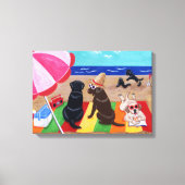 Summer Breeze Labradors schilderen Canvas Afdruk (Voorkant)