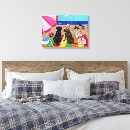 Summer Breeze Labradors schilderen Canvas Afdruk (Insitu (Slaapkamer))