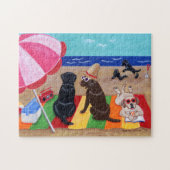 Summer Breeze Labradors schilderen Legpuzzel (Horizontaal)