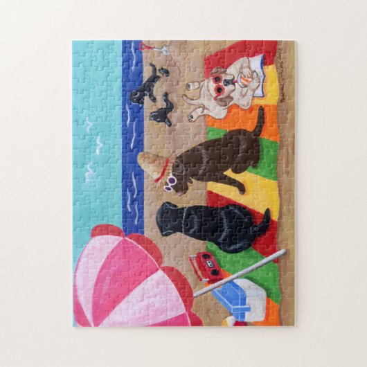 Summer Breeze Labradors schilderen Legpuzzel (Verticaal)